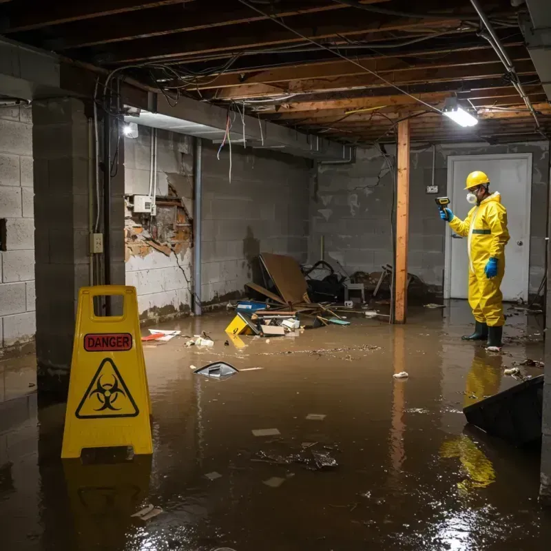 Flooded Basement Electrical Hazard in Mount Sinai, NY Property